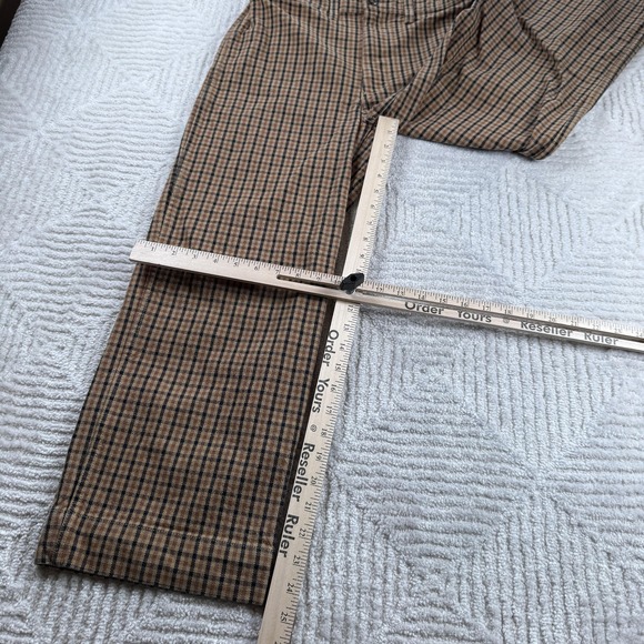 Madewell Pants Women 27 Brown Slim Emmett Wide Leg Crop Check Stretch Casual Y2K - Picture 5 of 13